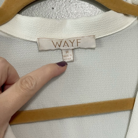 Wayf semi sheer Pajama style button front blouse size medium - Picture 2 of 7